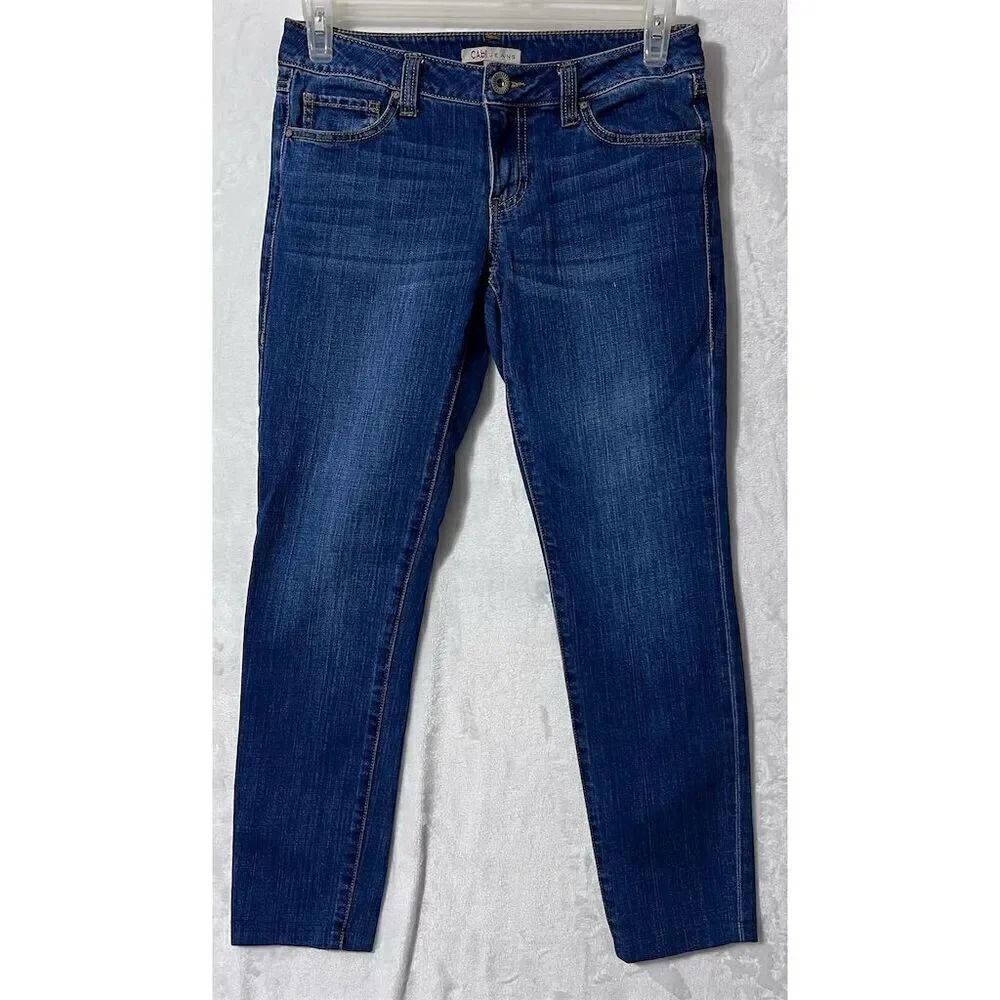 CAbi Women's Size 6 Dark Wash Straight Leg Jeans Blue Denim